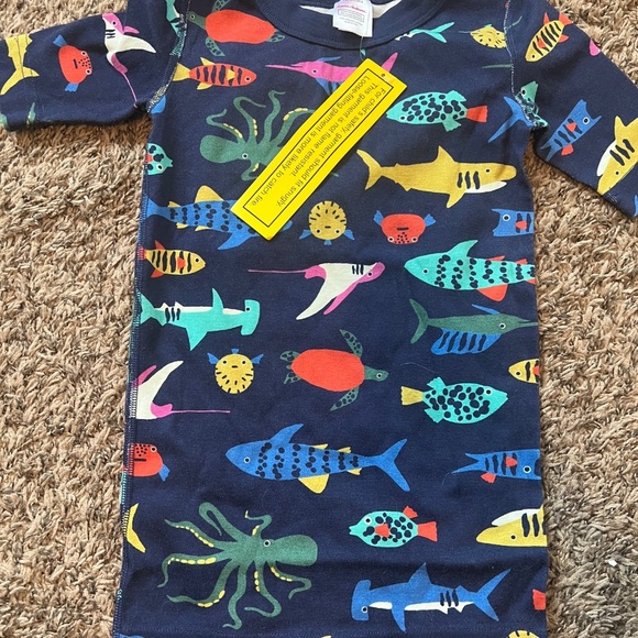 NWT Hanna Andersson size 8 pajama set short sleeve and shorts set aquarium print - Picture 2 of 5